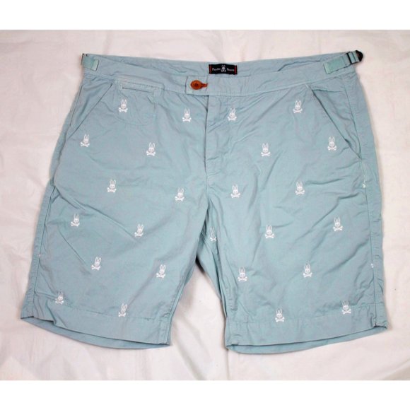 Psycho Bunny Other - Psycho Bunny Mens Adjustable Waist Flat Front Shorts Size 38